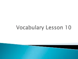 Vocabulary Lesson 10