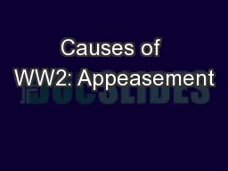 Causes of WW2: Appeasement