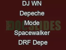 Band Titel Mix DJ WN Depeche Mode Spacewalker DRF Depe