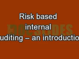 Risk based internal auditing – an introduction