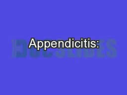 Appendicitis: