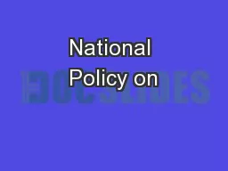National Policy on