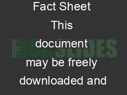 Fact Sheet This document may be freely downloaded and