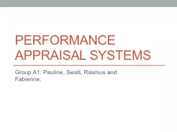 Performance appraisal systems