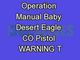Operation Manual Baby Desert Eagle CO Pistol WARNING T