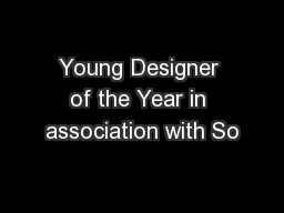 Young Designer of the Year in association with So