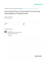 GeostatisticalSpace-TimeModels,Stationarity,SeparabilityandFullSymmetr