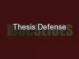 Thesis Defense