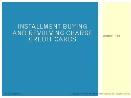 INSTALLMENT BUYING AND REVOLVING CHARGE CREDIT CARDS