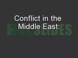 Conflict in the Middle East: