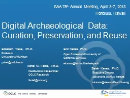 Digital Archaeological Data: