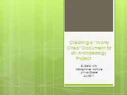 Creating a “Works Cited” Document for an Archaeology Pr