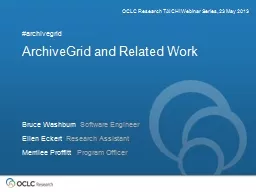 ArchiveGrid and Related Work