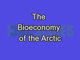 The Bioeconomy of the Arctic