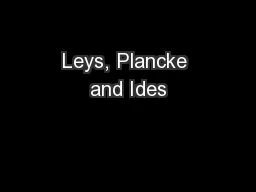 Leys, Plancke and Ides