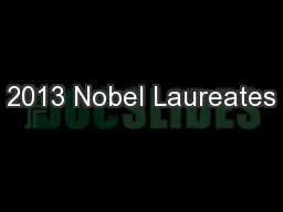 2013 Nobel Laureates