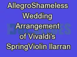 AllegroShameless Wedding Arrangement of Vivaldi's SpringViolin IIarran