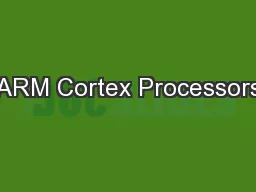 ARM Cortex Processors