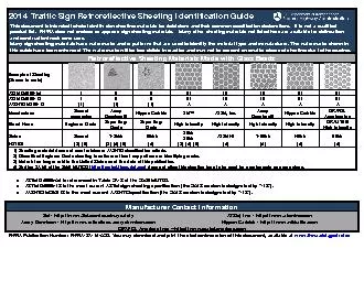 2014 Traffic Sign Retroreflective Sheeting Identification Guide
...