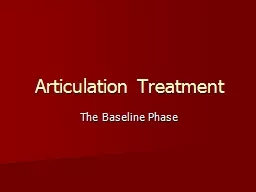 Articulation Treatment