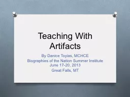 Teaching With Artifacts