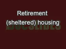 Retirement (sheltered) housing