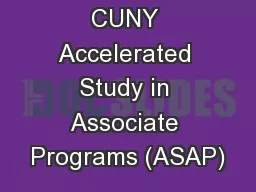 CUNY Accelerated Study in Associate Programs (ASAP)