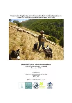 Conservation Shepherding in the French Alps: how traditional practices