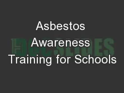 Asbestos Awareness Training for Schools