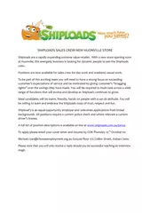 SHIPLOADS SALES CREW