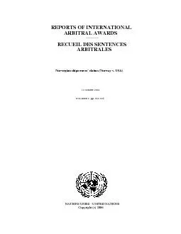 of the tribunal of arbitration between the United States of America a