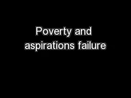 Poverty and aspirations failure
