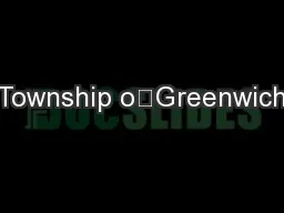 Township oਉGreenwich