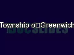 Township oਉGreenwich