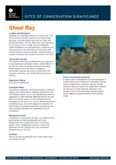 SHOAL BAY - SITE OF CONSERVATION SIGNIFICANCE Department of Natural Re
