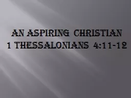 An Aspiring Christian
