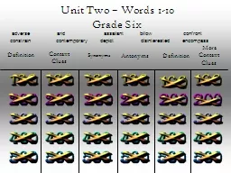 Unit Two – Words 1-10