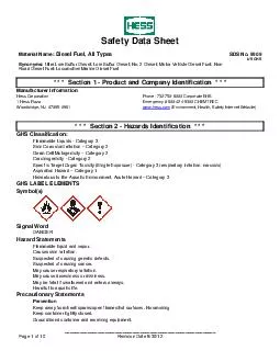 Safety Data Sheet Material Name Diesel Fuel All Types