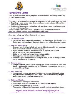 Tying Shoe Laces