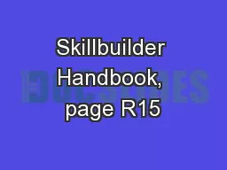Skillbuilder Handbook, page R15