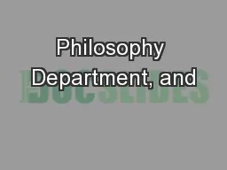 Philosophy Department, and