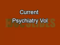 Current Psychiatry Vol