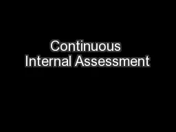 Continuous Internal Assessment