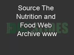 Source The Nutrition and Food Web Archive www