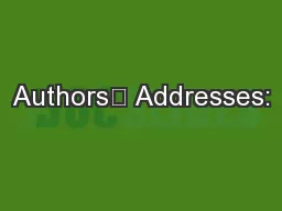 Authors’ Addresses:
