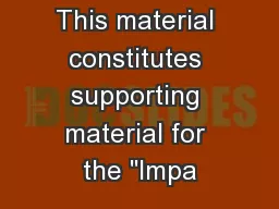 This material constitutes supporting material for the 