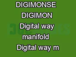 DIGIMONSE  DIGIMON Digital way manifold  Digital way m