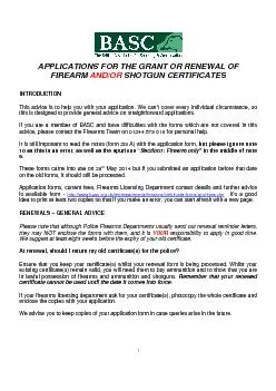 1 APPLICATIONS FOR THE GRANT OR RENEWAL OF FIREARM