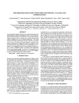 SPEAKERIDENTIFICATIONFROMSHOUTEDSPEECH:ANALYSISANDCOMPENSATIONCemalHan