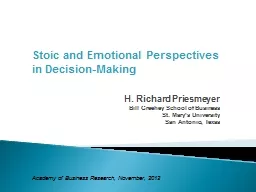Stoic and Emotional Perspectives in Decision-Making